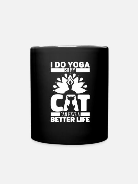 Chat de yoga - Mug uni - noir