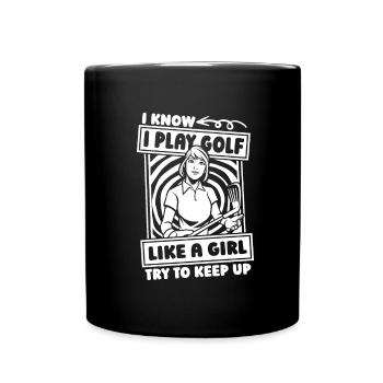 Golf Golfer Golfen - Tasse einfarbig - Schwarz - Vorne