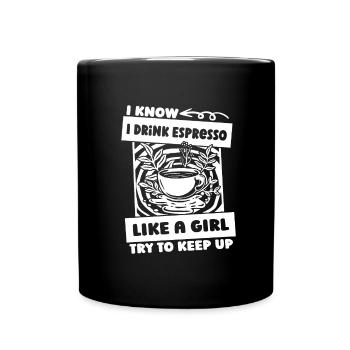 Kaffee Espresso - Tasse einfarbig - Schwarz - Vorne