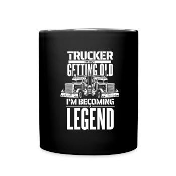 Lkw Fahrer Trucker Lastwagenfahrer Alter Trucker - Tasse einfarbig - Schwarz - Vorne