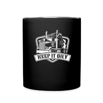 Lkw Fahrer Trucker Lastwagenfahrer Alter Trucker - Tasse einfarbig - Schwarz - Vorne