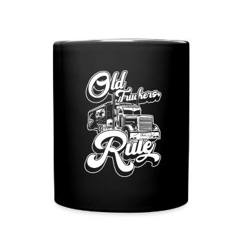 Lkw Fahrer Trucker Lastwagenfahrer Alter Trucker - Tasse einfarbig - Schwarz - Vorne