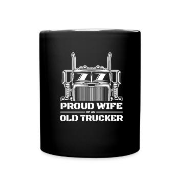Lkw Fahrer Trucker Lastwagenfahrer Alter Trucker - Tasse einfarbig - Schwarz - Vorne