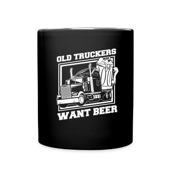 Lkw Fahrer Trucker Lastwagenfahrer Alter Trucker - Tasse einfarbig - Schwarz - Vorne