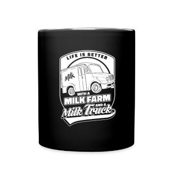 Camion de lait de vache - Mug uni - noir - Devant