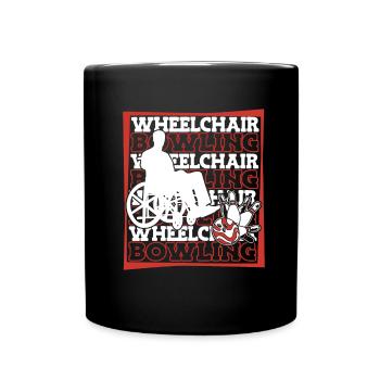 Bowling Bowlen Bowler Cool Wheelchair Bowling - Tasse einfarbig - Schwarz - Vorne