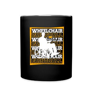 Paintball Rollstuhl - Tasse einfarbig - Schwarz - Vorne