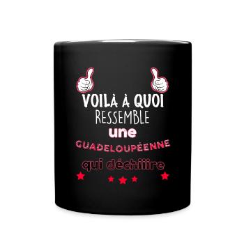 Guadeloupéenne De Caractère Qui Déchire - Mug uni - noir - Devant