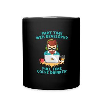 Web Entwickler Webdeveloper Kaffee - Tasse einfarbig - Schwarz - Vorne