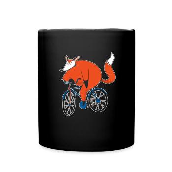 Fuchs Fahrrad - Tasse einfarbig - Schwarz - Vorne