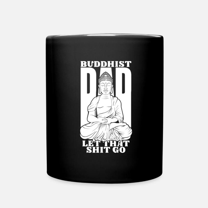 Buddha Buddhist Papa - Tasse einfarbig - Schwarz