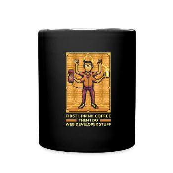 Web Entwickler Webdeveloper Kaffee - Tasse einfarbig - Schwarz - Vorne