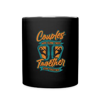 Baumpfleger Baumkletterer Arborist Paar - Tasse einfarbig - Schwarz - Vorne