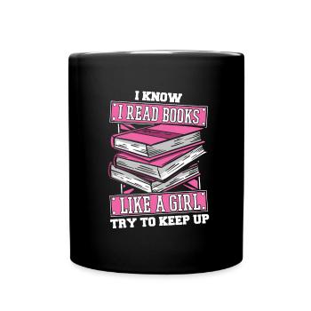 Book Bookworm Bookworm Girl - Full Colour Mug - black - Front