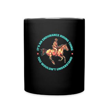 Pferd Reitsport Cool Ausdauerreiten - Tasse einfarbig - Schwarz - Vorne