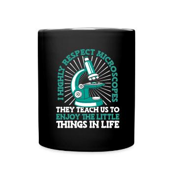 Biologie Biologe Mikroskop - Tasse einfarbig - Schwarz - Vorne