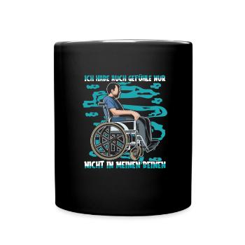 Rollstuhl Rollstuhlfahrer - Tasse einfarbig - Schwarz - Vorne
