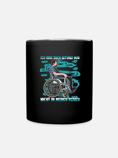 Rollstuhl Rollstuhlfahrer - Tasse einfarbig - Schwarz