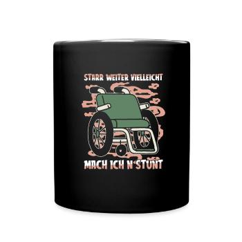 Rollstuhl Rollstuhlfahrer - Tasse einfarbig - Schwarz - Vorne