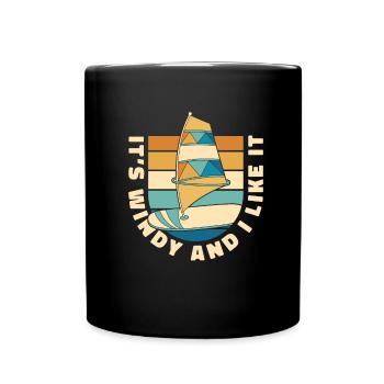Wing Surf Wing Foil Flügelbrandung - Tasse einfarbig - Schwarz - Vorne