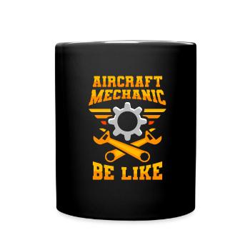Flugzeug Mechaniker Cool - Tasse einfarbig - Schwarz - Vorne