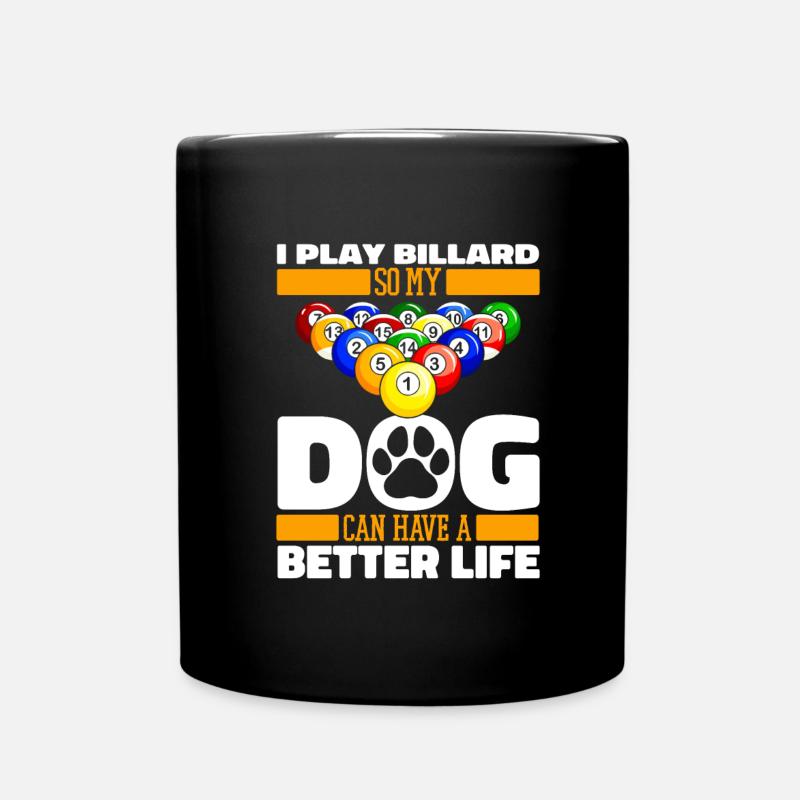 Billard Hund - Tasse einfarbig - Schwarz