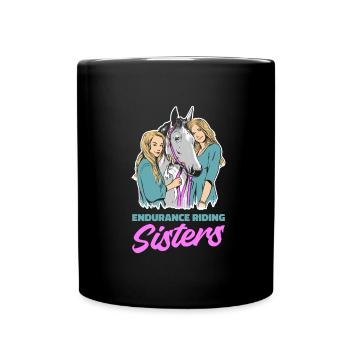 Pferd Reitsport Schwester Ausdauerreiten - Tasse einfarbig - Schwarz - Vorne
