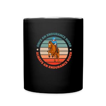 Pferd Reitsport Cool Ausdauerreiten - Tasse einfarbig - Schwarz - Vorne