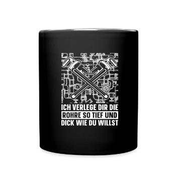 Rohrleitungsbauer - Tasse einfarbig - Schwarz - Vorne