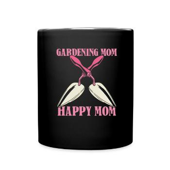Hobbygärtner Garten Mutter Gartenmama - Tasse einfarbig - Schwarz - Vorne