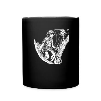 Baumpfleger Baumkletterer Arborist - Tasse einfarbig - Schwarz - Vorne