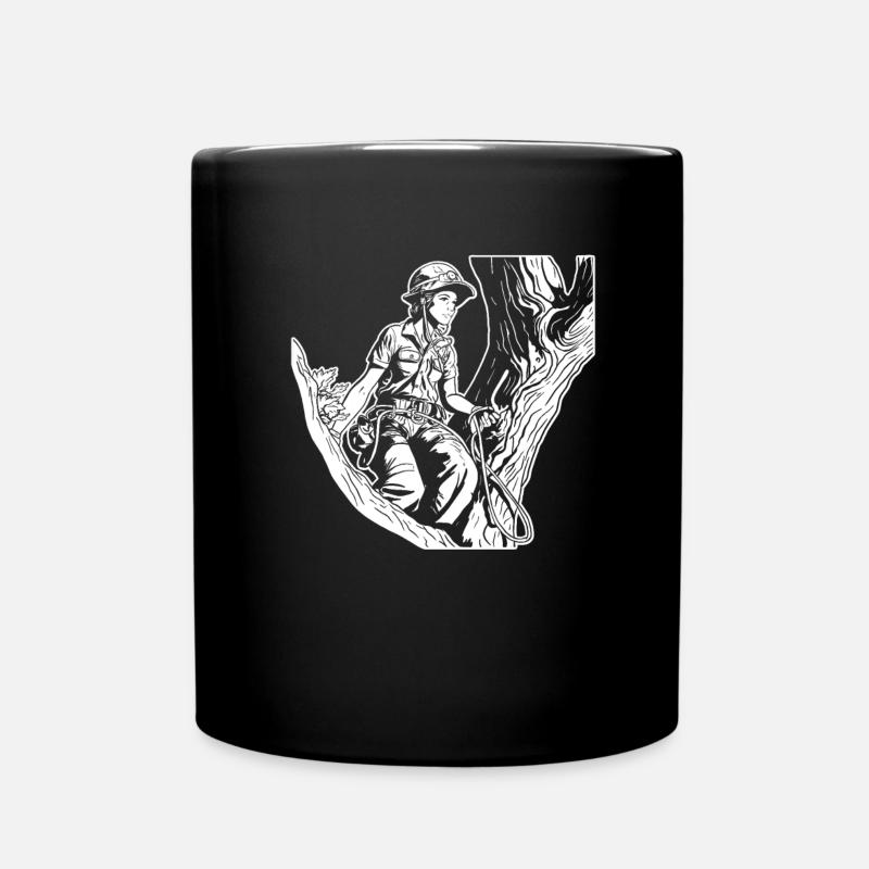 Baumpfleger Baumkletterer Arborist - Tasse einfarbig - Schwarz