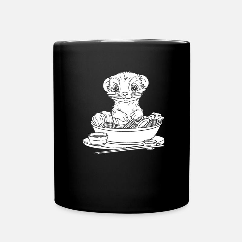 Frettchen Iltis - Tasse einfarbig - Schwarz