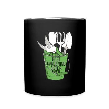 Hobbygärtner Garten Schwester - Tasse einfarbig - Schwarz - Vorne