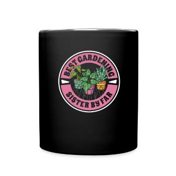 Hobbygärtner Garten Schwester - Tasse einfarbig - Schwarz - Vorne