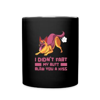 Schäferhund Witzig - Tasse einfarbig - Schwarz - Vorne
