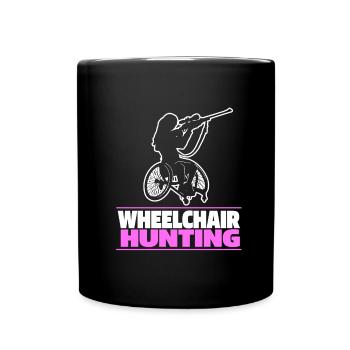 Jagen Jäger Jagd Cool Wheelchair Hunting - Tasse einfarbig - Schwarz - Vorne