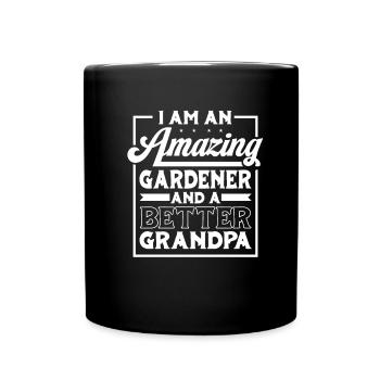 Hobby gardener garden garden grandpa - Full Colour Mug - black - Front