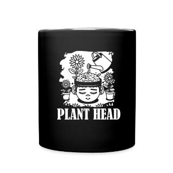 Hobbygärtner Garten Gartenkatze Plant Head - Tasse einfarbig - Schwarz - Vorne