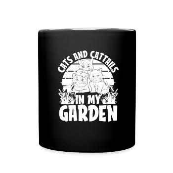 Hobbygärtner Garten Gartenkatze - Tasse einfarbig - Schwarz - Vorne