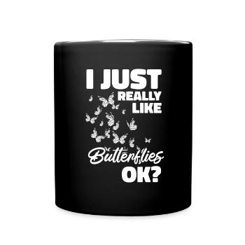 Hobby gardeners garden garden butterflies - Full Colour Mug - black - Front