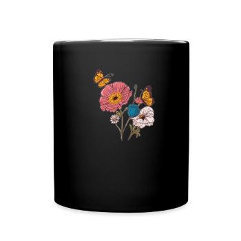 Amateur gardener garden butterflies in the garden - Full Colour Mug - black - Front