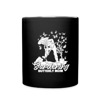 Hobby gardeners garden garden butterflies - Full Colour Mug - black - Front