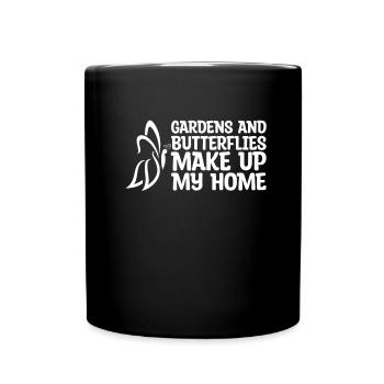 Amateur gardener garden butterflies in the garden - Full Colour Mug - black - Front