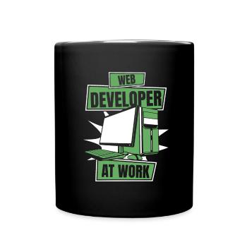 Web Entwickler Webdeveloper Cool - Tasse einfarbig - Schwarz - Vorne