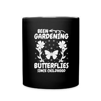 Hobby gardeners garden garden butterflies - Full Colour Mug - black - Front