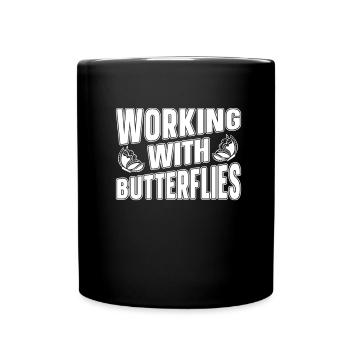 Amateur gardener garden butterflies in the garden - Full Colour Mug - black - Front