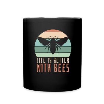 Hobby gardener garden cute garden bees - Full Colour Mug - black - Front