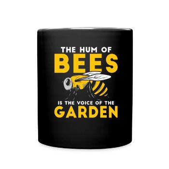 Hobby gardener garden cute garden bees - Full Colour Mug - black - Front