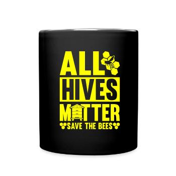 Jardinier amateur jardin ruche abeilles - Mug uni - noir - Devant